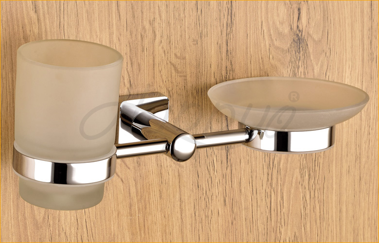 Combo Glass Soap Dish and Tumbler